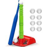 T Ball Set - Toddler Tball Set for Kids 3-5 with 20" Batting Tee - Baseball Tee Stand with 9 Soft Baseballs for Kids - Outdoor Toys for Kids Ages 3-5