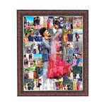 MUSHA - Personlized Mosaic Collage Wooden Photo Frame | 8 MM Wooden Frame | Random Brown Frame | Latest Matt Finished | Wall Mount | 16x20 Inch | 144 Photo Included