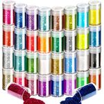 FANDAMEI 32 Colors of Nail Glitter Face Glitter Powder for Makeup, Rainbow Body Glitter for Eye Hair Makeup