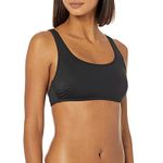 Amazon Essentials Women's Scoop Neck Swim Crop Top, Washed Black, 14