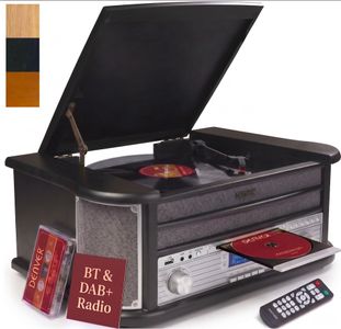 Denver 9-in-1 Retro Record Player – Bluetooth, CD, Cassette, FM Radio