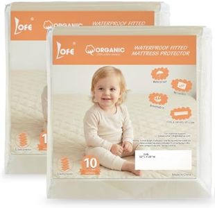 Organic Crib Mattress Protector 2 Pack - Top&Side Waterproof Protector | Waterproof Crib Mattress Cover for bed | 5-Sided Waterproof Protection | Noiseless & Breathable | Crib Size 52x28x9 in