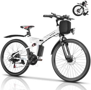 Vivi M026TGB Electric Bike 26" Electric Bike for Adults, 500W Motor Folding Electric Mountain Bike, 48V Removable Battery Ebike, 21 Speed Ebike, Up to 50 Miles, SGS Certified to UL2849