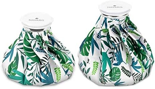 Navaris 2X Hot and Cold Bags - Reusable Ice Bag Hot Water Bottle for Knee, Back, Shoulder - Tropical Leaves Print