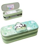 Parshya Pencil Case Double Layer 3D Cute Pencil Case Aesthetic Pencil Case for Girls Large Capacity Pen Pencil Pouch Multifunctional Stationery Organizer for School (Double Layer Panda)