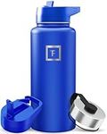 IRON °FLASK Sports Water Bottle - 32 Oz 3 Lids (Straw Lid), Leak Proof - Stainless Steel Gym & Sport Bottles for Men, Women & Kids - Double Walled, Insulated Thermos, Metal Canteen