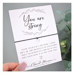 You Are Strong Wish Bracelet | Motivational Uplifting Affirmation Gift | Tibetan Silver Colour Charm Bracelet | Friendship Sister Mum Best Friend Colleague