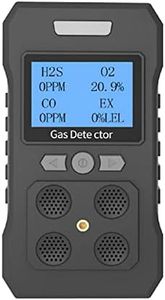 HAOKESITE 4 Gas Monitor Rechargeable Portable Gas Detector H2S O2 CO and LEL Multi Gas Monitor Professional Gas Sniffer with LCD Display Sound Light Vibration Alarm Mode.