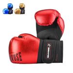 BRAVOSE Fearless Boxing Gloves for Kids, Muay Thai Gloves for Training, Sparring Mitts for Junior Boxers | Ideal for Punching Bag, Kickboxing for Childrens, Boys, Girls 8oz - Red