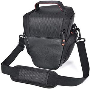 FOSOTO DSLR Camera Case Nylon Holster Bag for Nikon D3300 D3400 B500 B700, Canon EOS Rebel XT XTi T5i T3i PowerShot SX540 HS, Pentax,Sony Olympus and More -Black