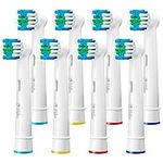 Milos Replacement Electric Toothbrush Head Set - 8-Pack of Replacement Toothbrush Heads Compatible w/Oral B and Braun - Teeth Cleaning Accessories