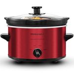 Elite Cuisine MST-275XR Maxi-Matic 2 Quart Oval Slow Cooker, Red (Stainless Steel Finish)
