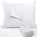 Feather Proof 4Pack Pillow Protectors 3-4 Micro Pore Size Queen 20x30 Inches Premium Cotton Blend Tight Weave Non Noisy Zippered Covers Breathable Non Crinky