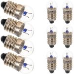 VILLCASE 10pcs E10 Miniature Screw Light Bulbs, 2.5V 0.3A Mini Bulbs Replacement, Flashlight Screw Base Light Bulbs LED Indicator for Experiment Circuit Electrical Test