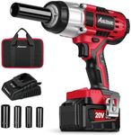 AVID POWER Cordless Impact Wrench, 1/2 Impact Gun w/Max Torque 330 ft lbs (450N.m) (Light Red)