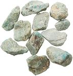 Okuna Outpost Amazonite Crystals 1 lbs with Pouch, Natural Rough Raw Stone Large 1" to 2.5" for Healing