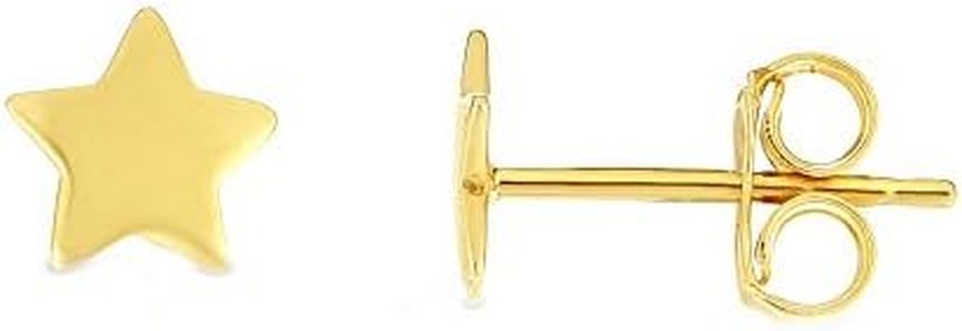 14k Yellow Gold Star Stud Earrings