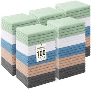 UNIMADE Washcloths Bulk 100 Pack Face Towels (12" x 12"), Highly Soft Wash Cloths and Hand Towels, Fast Drying Multi-Purpose Microfiber Cleansing Cloths for Bathroom, Hotel, Spa, and Salon-Multicolor