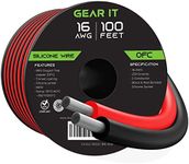 GearIT 16 Gauge Silicone Wire 600V (Bonded Black/Red - 100 Feet) 16AWG Tinned OFC Oxygen Free Copper Stranded Soft Flexible Wires for Primary, Electrical, Car/Auto, Trailer, Amp - 16ga 100ft