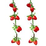 Crystu Artificial Strawberry Artificial Fruits/Vegetables for Decoration with Hanging Strawberry Artificial Vegetables for Home Decor Artificial Vegetables for Decoration Pack of 2 pc