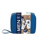 NIVEA MEN Feeling Set To Go Sensitive Care Kit Gift, Includes Face Wash, Shower Gel, Anti-Perspirant and Moisturiser, Men's Skincare