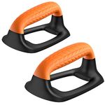 SELEWARE Push Up Bars Parallettes bars Pushup Stands with Soft Rubber Covered Handle Provide Comfortable Grip Fit for Floor Workouts Calisthenics Strength Training Pushups Black & Orange