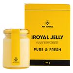 API ROYALE Royal Jelly 100g – Fresh Royal Jelly Premium Nutritional Supplements – Fresh Royal Jelly 2.3% 10 HDA Natural and Non-Gluten Formula – Compact Isothermal Box with Dosing Spoon