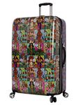 Betsey Johnson 30 Inch Checked Luggage Collection - Expandable Scratch Resistant (ABS + PC) Hardside Suitcase - Designer Lightweight Bag with 8-Rolling Spinner Wheels, Girls Print, 76.20 cm, Leisure