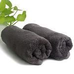 HEELIUM Bamboo Hand Towel | Ultra Absorbent & Anti-Bacterial | 3X Softer Than Cotton Towels | 65 X 40 cm - 600 GSM | Pack of 2 - Grey