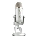 Blue Yeti USB Microphone for PC, Mac, Gaming, Recording, Streaming, Podcasting, Studio and Computer Condenser Mic with Blue VO!CE Effects, 4 Pickup Patterns, Plug and Play – Silver