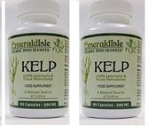 Kelp seaweed tablets 500 mg 180 Capsules Certified Organic Harvested in North Atlantic Coast of Ireland
