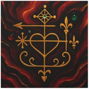 BrickByDreamCo Gold Veve Heart Sigil Canvas | Matte Stretched Wall Art