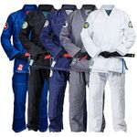 Gold BJJ Jiu Jitsu Gi - Ultra Lightweight Men's Aeroweave - Preshrunk Brazilian Jiu Jitsu Uniform for Men (White, A5)