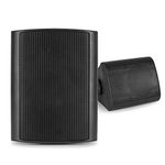 Power Dynamics 2x Black 6.5" Wall Speakers Weatherproof Outdoor Garden Terrace Background Music