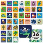 Memory Matching Game, 72 PCS Camping Theme Matching Cards for Toddlers 36 Designs Memory Cards Educational Learning Toys for Preschool 4 5 6 Years Old