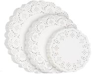 Svalor Paper Doilies Assorted Sizes, 4.5inch 6.5inch and 8.5 inch Doilies for Food, 99 Pieces Disposable Lace Paper Doilies for Tables, Round Paper Placemats Bulk for Cakes Desserts Crafts(White)