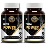 Shudh Kaama Testo Power Natural Testosterone Booster for Men with Tribulus, Ashwagandha and Safed Musli for Strength, Stamina, Energy and Muscle Gain – (Pack of 2) 60x2 Tablets