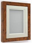 Frame Company Rickman Box 3D Photo Frame, Wood, Rustic with Ivory Mount, 12x10 for Image Size 10x8 inch