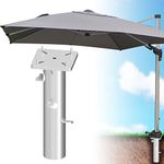 Zaquak Offset Patio Umbrella Base In Ground,In-ground Umbrella Stand,Rustproof Steel Umbrella Holder,Universal Umbrella Ground Anchor for Offset Cantilever Umbrella Hanging Parasol