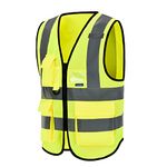 high viz Class 2 hi vis Zipper Front High Visibility vest Hi Vis Executive Vest Waistcoat with Phone & ID Pockets