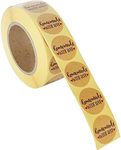 Best Paper Greetings Homemade Sticker Labels - 1000-Piece Homemade with Love Stickers, Homemade Stickers Roll, Kraft Stickers for Gifts, Crafts, DIY Projects, Envelope Sealing, Brown, 1.5 x 1.5 Inches