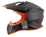 Axor X Cross ISI ECE DOT Certified Full Face Dual Sport Peak Off Road Helmet for Men and Women Dull Black Orange XL