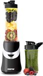 Geepas Personal Blender Smoothie Milkshake Maker - Mini Travel Blender for Protein Shakes with 2 Easy to Clean BPA Free Tritan Sports Bottles with Leak-Proof Lids (350W)