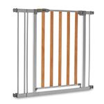 Hauck Door gate/stair guard for children Wood Lock 2 Safety Gate incl. 9 cm extension/no drilling/84 - 89 cm wide/expandable/metal wood grille/grey