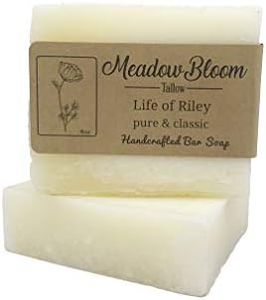 Hunter Cattle Co. Meadow Bloom Tallow Bar Soap - Unscented 2 Pack - Made with All Natural 100% Grass Fed Tallow Handmade Soap Bar - Great for Face or Body Soap