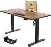 Homall Electric Standing Desk 120x60cm Height Adjustable Desk with USB Charging Sit Stand Desk with Time Reminder Stand up Desk 3 Memory Setting Electric Desk Wire Management Tray,Rustic Brown