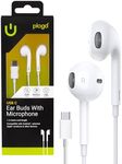 Plugd Wired Earbuds USB C Port, Headphones/Earphones with 3.5mm Wired Earbuds Headphone Cable Corded Ear Phones with Mic, Volume Control Fit for iPhone iPad iPod Computer MP3/4 (1 Pack, USB C Plug)