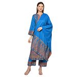 SAFAA Women Winter Acro Wool Woven Suit With Stole Unstitched Dress Material (KANI-304-2-FEROZI)
