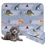 BVAGSS Washable Pee Pads for Dogs, 2 Pack Reusable Leakproof Puppy Wee Wee Pad, Non-Slip Waterproof Pet Training Pads, Super Absorbent Whelping Pads XH081 (60x45cm,Grey Dinosaur)