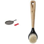 Lodge Cast Iron Griddle and Hot Handle Holder (10.5") + Lodge Scrub Brush for Cast Iron